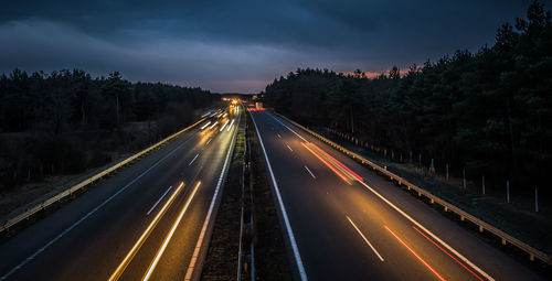 Highway with cars during dusk