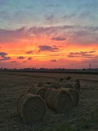 Scenic view of landscape at sunset