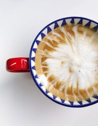 Close-up of coffee cup against white background