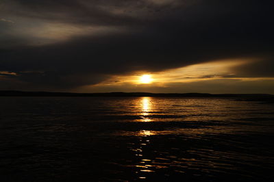 Scenic view of sea at sunset