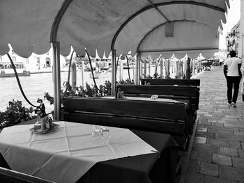 Man and woman in restaurant