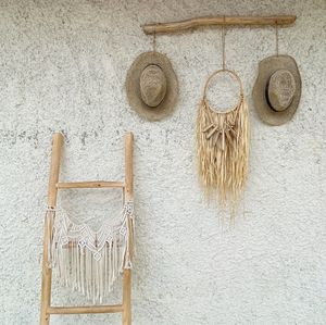 High angle view of wooden sticks on table