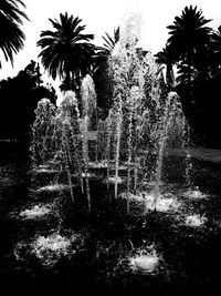 Fountain in pond