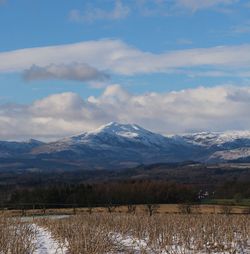 Scenic view of landscape with mountains in background