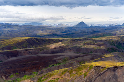 Dramatic clouds coming to the valley of thorsmork, southern iceland. 