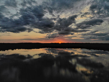 Scenic view of dramatic sky during sunset