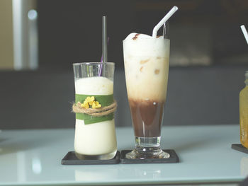 Close-up of drink on table