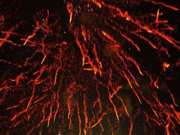 Full frame shot of fire crackers at night