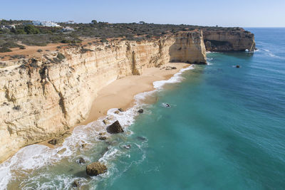 Algarve beach from aerial view