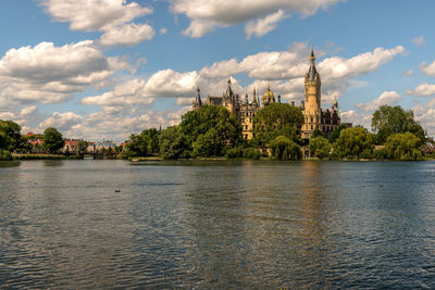 View of river against cloudy sky