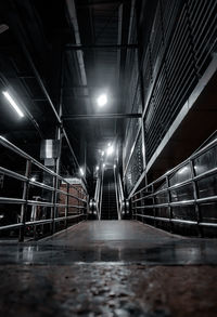 Illuminated staircase in building