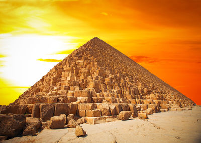  pyramid against sky during sunset