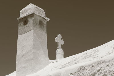 Low angle view of statue against clear sky