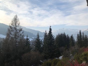 Scenic view of landscape and mountains against sky