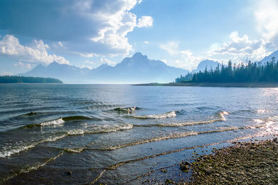 Panoramic view of sea against sky