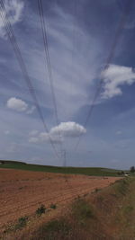 Scenic view of landscape against cloudy sky