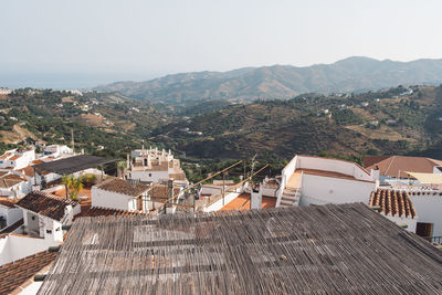 High angle view of townscape against sky