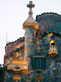 Low angle view of old building against sky