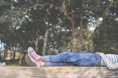 Woman relaxing outdoors