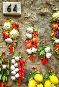 Full frame shot of fruits on table