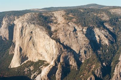 Panoramic view of landscape and mountains in yosemite nationall park,ca
