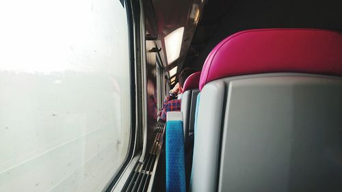 Close-up of train seat