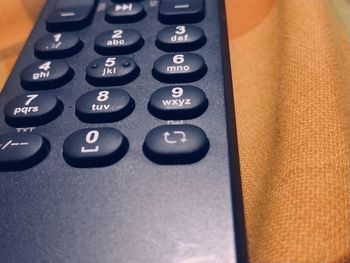 Close-up of computer keyboard on table