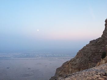 Scenic view of mountains against clear sky