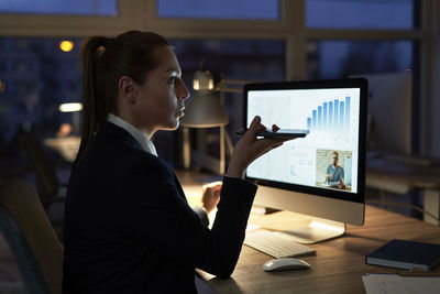 Businesswoman working at office