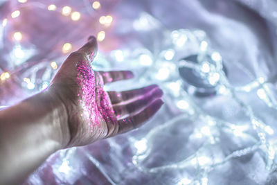 Close-up of hand in water