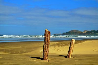 Scenic view of beach against sky