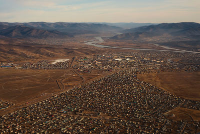 Aeral view to ulan-ude city, russia.