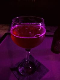 Close-up of wine glass on table