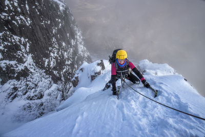 Scotland, glencoe, stob dearg, mountaineering in winter