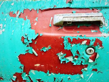 Close-up of abandoned mailbox