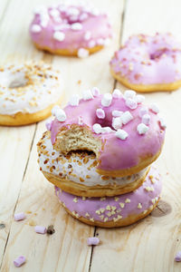 Close-up of cookies on table