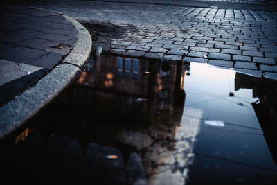Reflection of city in water