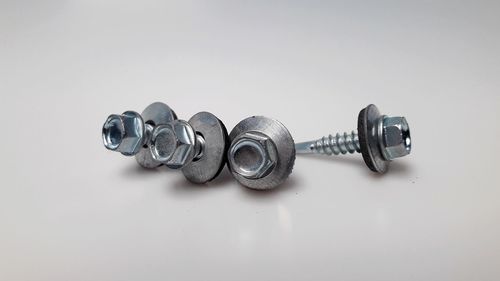 Close-up of objects over white background