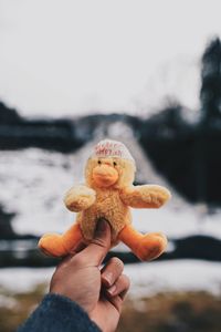 Close-up of hand holding toy