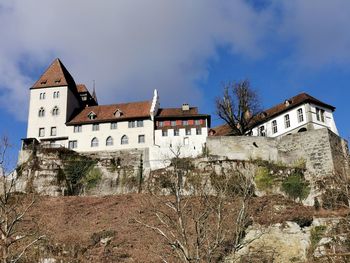 Low angle view of old castle against sky