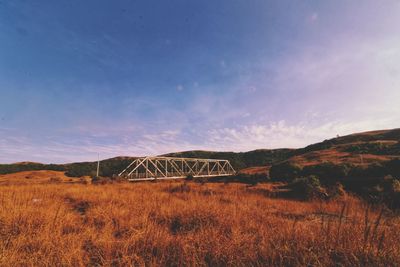 Scenic view of field against sky during sunset