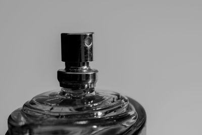 Close-up of water bottle against white background
