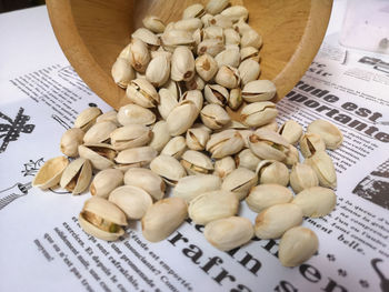 High angle view of vegetables on cutting board