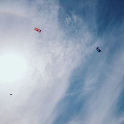 Low angle view of airplane flying in sky