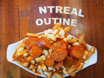 Close-up of food on table