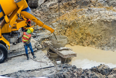 People working at construction site