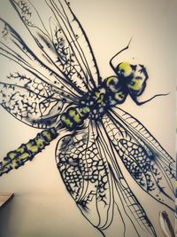 High angle view of graffiti on wall