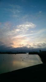 Scenic view of calm sea at sunset