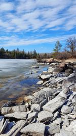 Scenic view of lake in canada