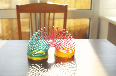 Close-up of multi colored decoration on table